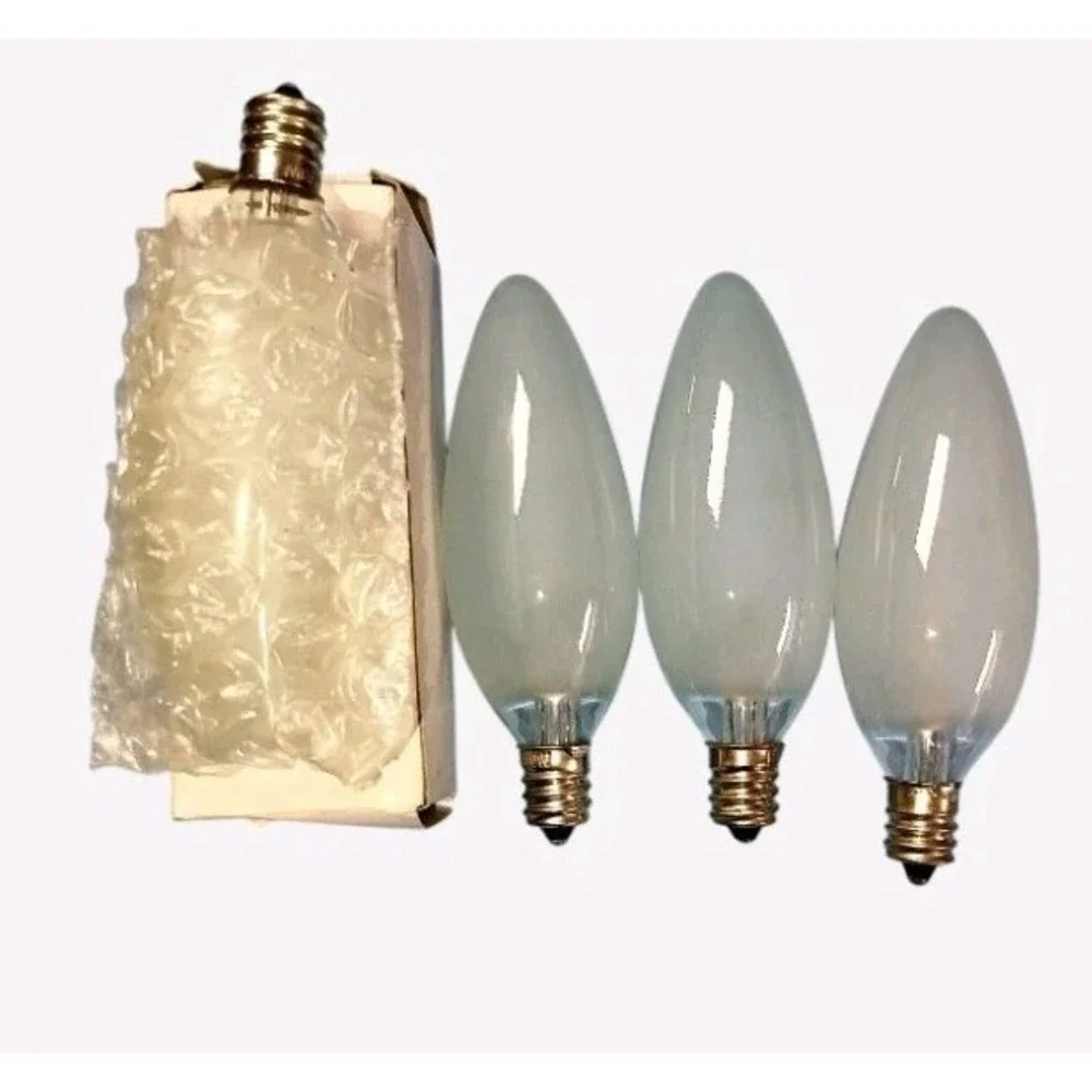 Candlebra Base KT 120 Volts 60 Watt Frosted Glass Light Bulb Four Piece Bundle